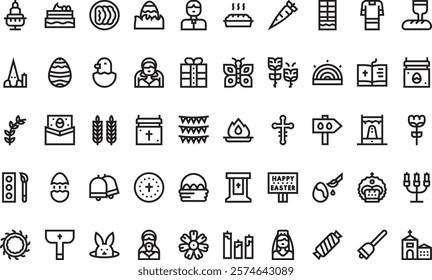 Easter day icons High-Quality Vector Icons Collection with Editable Stroke. Ideal for Professional and Creative Projects