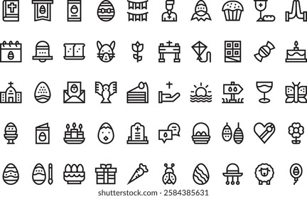 Easter day icons High-Quality Vector Icons Collection with Editable Stroke. Ideal for Professional and Creative Projects.