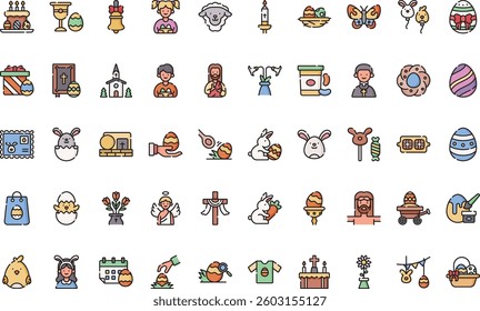 Easter day icons High-Quality Vector Icons Collection with Editable Stroke. Ideal for Professional and Creative Projects.