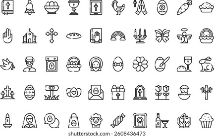 Easter day icons High-Quality Vector Icons Collection with Editable Stroke. Ideal for Professional and Creative Projects