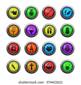 Easter day icons set for web sites and user interface