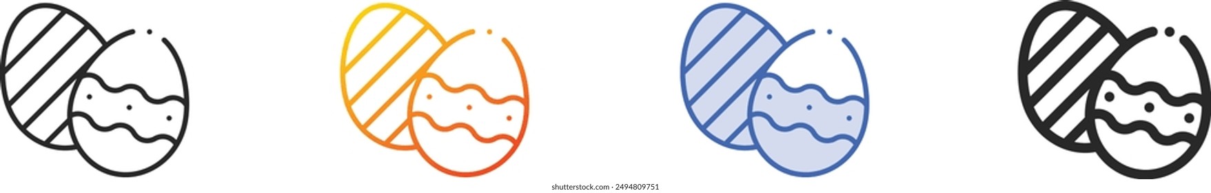 easter day icon.Thin Linear, Gradient, Blue Stroke and bold Style Design Isolated On White Background