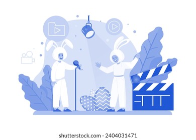 Concepto de Ilustración del Día de Pascua sobre fondo blanco
