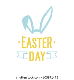 Easter Day Lettering and Rabbit Ears