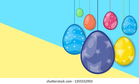 easter day ornamental eggs on important days. vector design