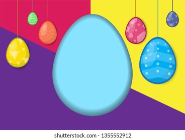 easter day ornamental eggs on important days. vector design