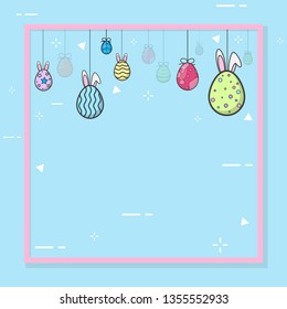 easter day ornamental eggs on important days. vector design