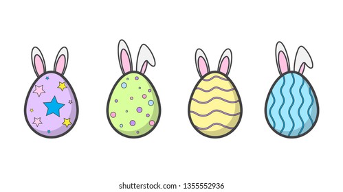easter day ornamental eggs on important days. vector design