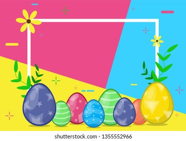 easter day ornamental eggs on important days. vector design