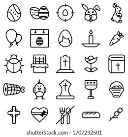 Easter Day Outline Icon Set