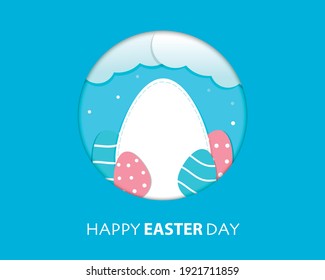 Easter Day in Paper Style Background