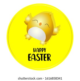 Easter day poster or banner template with colorful Chicken on a bright yellow background .. Vector illustration EPS10