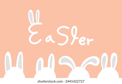 Easter day poster and banner template background. There are eggs of various colors scattered all over the light orange area for advertising and sales promotions.