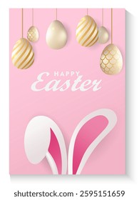 Easter day poster and banner template collection with Easter eggs in colorful gradient style, Greetings card background for Easter Day.Promotion and shopping template for Easter with copy space.