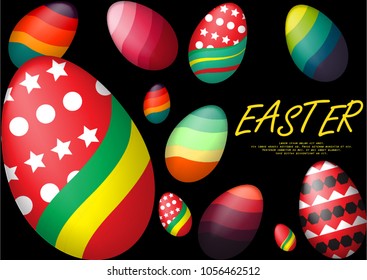 Easter day poster and card whit Beautiful Easter egg 