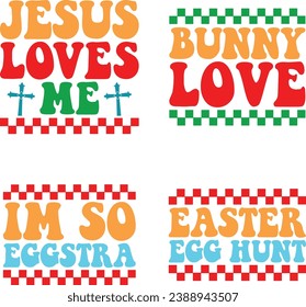 Easter day retro design bundle and digital download