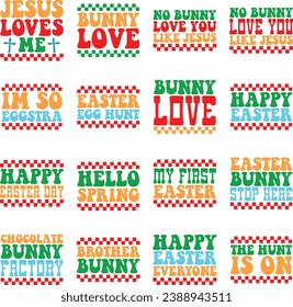 Easter day retro design bundle and digital download