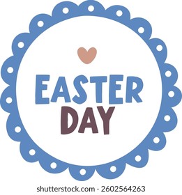 Easter Day Round Frame Vector Illustration