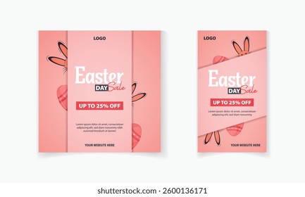 Easter Day sale social media post and story template design for online marketing promotion discount