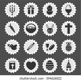 Easter day simply symbols for web icons
