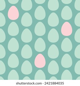 Easter day square seamless pattern with rabbit and egg