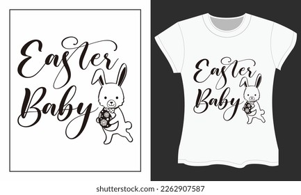 Easter day SVG craft design. Easter day SVG t-shirt design. Easter baby