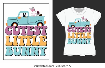 Easter Day SVG T-shirt Design.  Retro Easter Sublimation Design. 