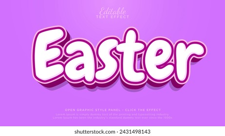 Easter day text effect. Editable text effect template