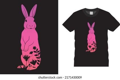 Easter Day T-shirt design. Bunny with spring.Typography graphic vector art shirt design. Easter shirt apparel, spring holiday. Easter Funny Quotes t-shirt for kid’s men, women. Poster, and gift.