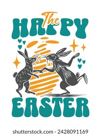 Easter Day T-Shirt Design, Easter Bunny Vector Design