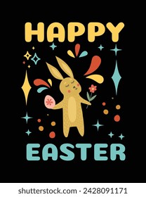 Easter Day T-Shirt Design, Easter Bunny Vector Design