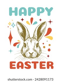 Easter Day T-Shirt Design, Easter Bunny Vector Design