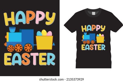 Easter Day T-shirt design. Happy Easter. Typography graphic vector art shirt design. Easter shirt apparel, spring holiday. Easter Funny Quotes t-shirt for kid’s men, women. Poster, and gift.