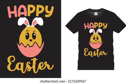 Easter Day T-shirt design. Happy easter Egg.Typography graphic vector art shirt design. Easter shirt apparel, spring holiday. Easter Funny Quotes t-shirt for kid’s men, women. Poster, and gift.