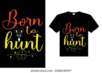 Easter day typography egg lettering t-shirt design holiday greeting cute bunny vector art