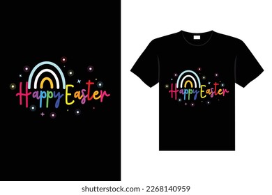 Easter day typography egg lettering t-shirt design holiday greeting cute bunny vector art