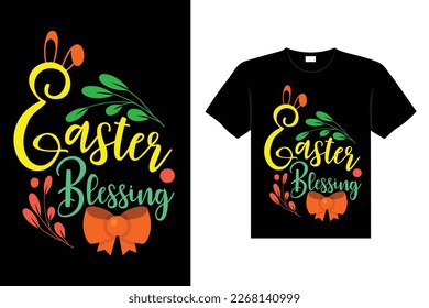 Easter day typography egg lettering t-shirt design holiday greeting cute bunny vector art