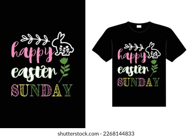 Easter day typography egg lettering t-shirt design holiday greeting cute bunny vector art