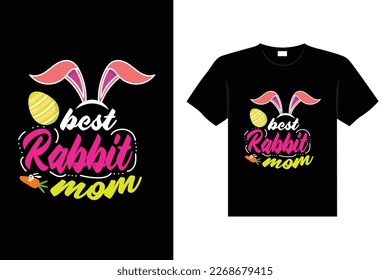 Easter day typography egg lettering t-shirt design holiday greeting cute bunny vector art