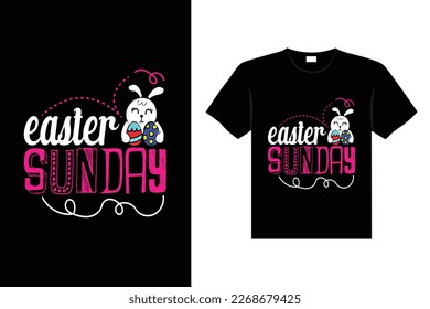 Easter day typography egg lettering t-shirt design holiday greeting cute bunny vector art