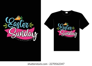 Easter day typography egg lettering t-shirt design holiday greeting cute bunny vector art