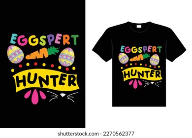 Easter day typography egg lettering t-shirt design holiday greeting cute bunny vector art