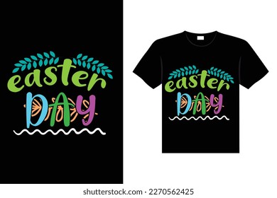 Easter day typography egg lettering t-shirt design holiday greeting cute bunny vector art