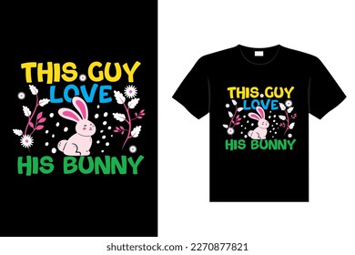 Easter day typography egg lettering t-shirt design holiday greeting cute bunny vector art