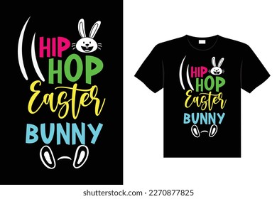 Easter day typography egg lettering t-shirt design holiday greeting cute bunny vector art