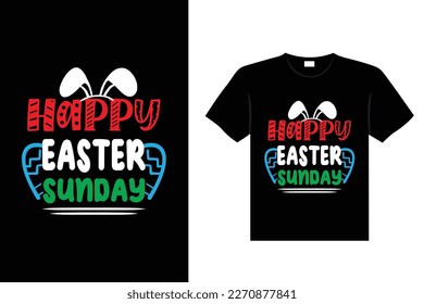 Easter day typography egg lettering t-shirt design holiday greeting cute bunny vector art
