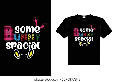 Easter day typography egg lettering t-shirt design holiday greeting cute bunny vector art
