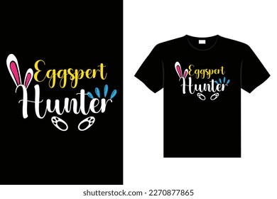 Easter day typography egg lettering t-shirt design holiday greeting cute bunny vector art