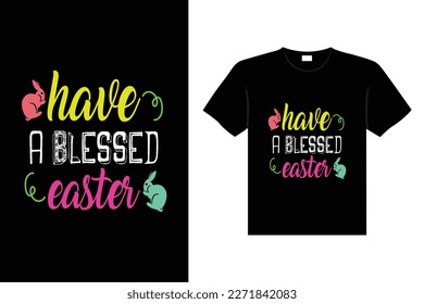 Easter day typography egg lettering t-shirt design holiday greeting cute bunny vector art