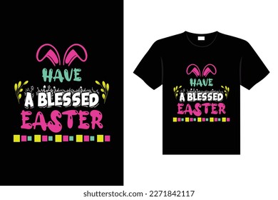 Easter day typography egg lettering t-shirt design holiday greeting cute bunny vector art